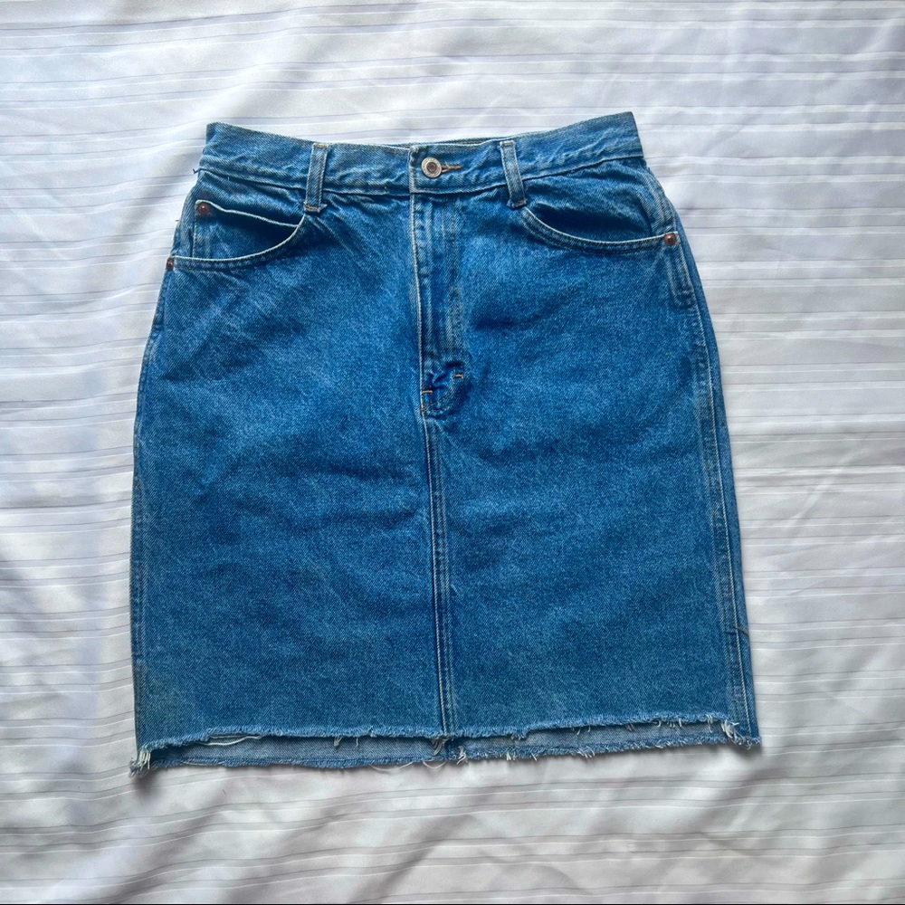 Vintage Action West Denim Pencil “Mom” Skirt Size 10